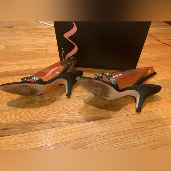 Black Luster Satin Formal Heels - Picture 7 of 7